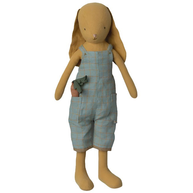 Dusty Yellow Bunny in Overalls with Carrot