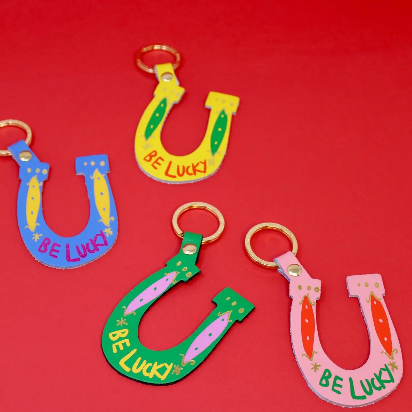 Be Lucky Leather Key Ring