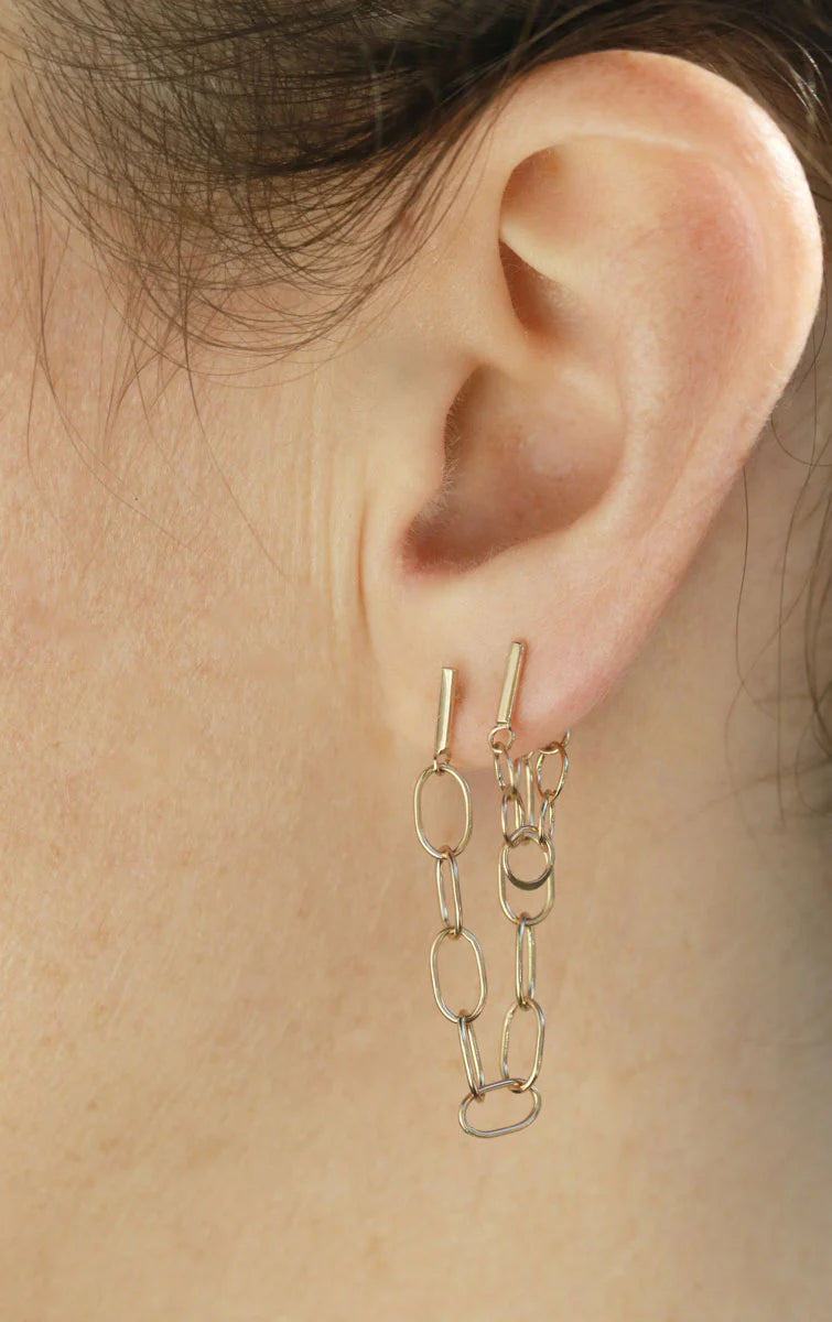 Bar and Chain Wrap Earrings