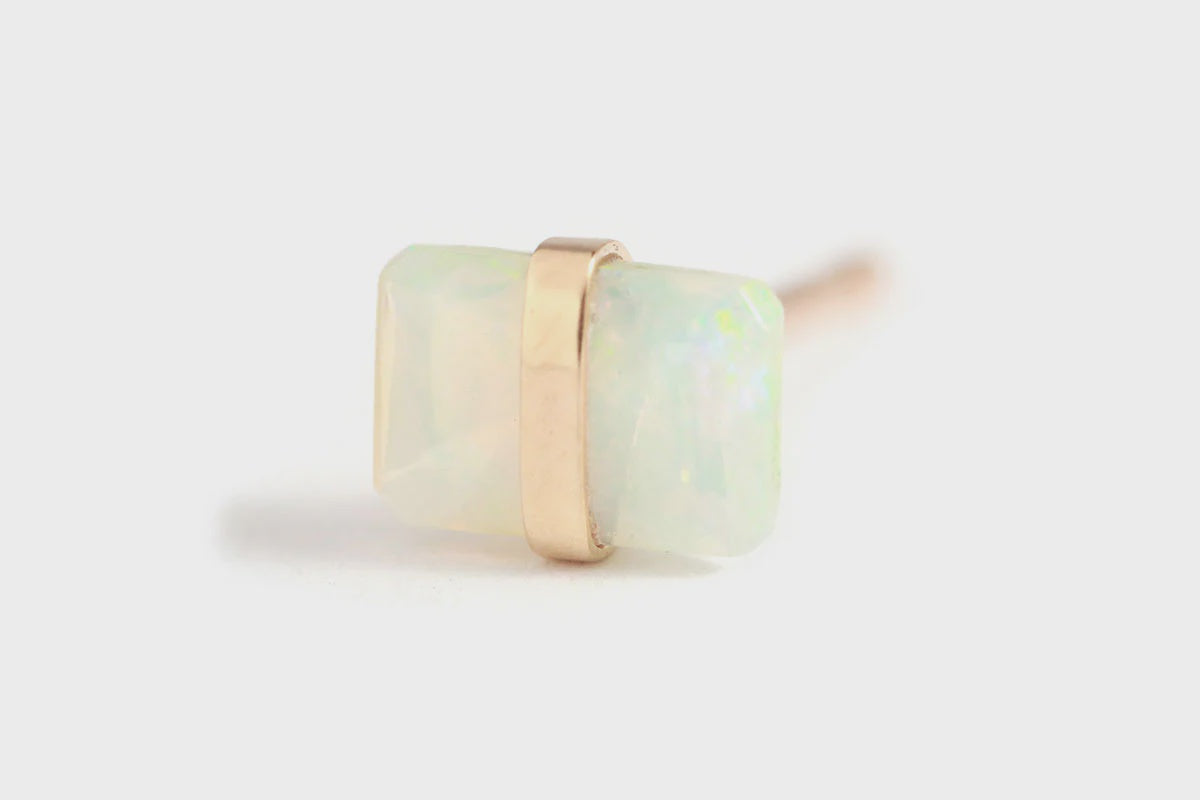 Bezel Wrapped Welo Ethiopian Opal Studs