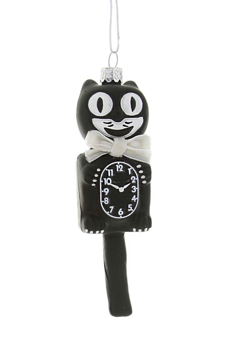 Black Retro Cat Clock