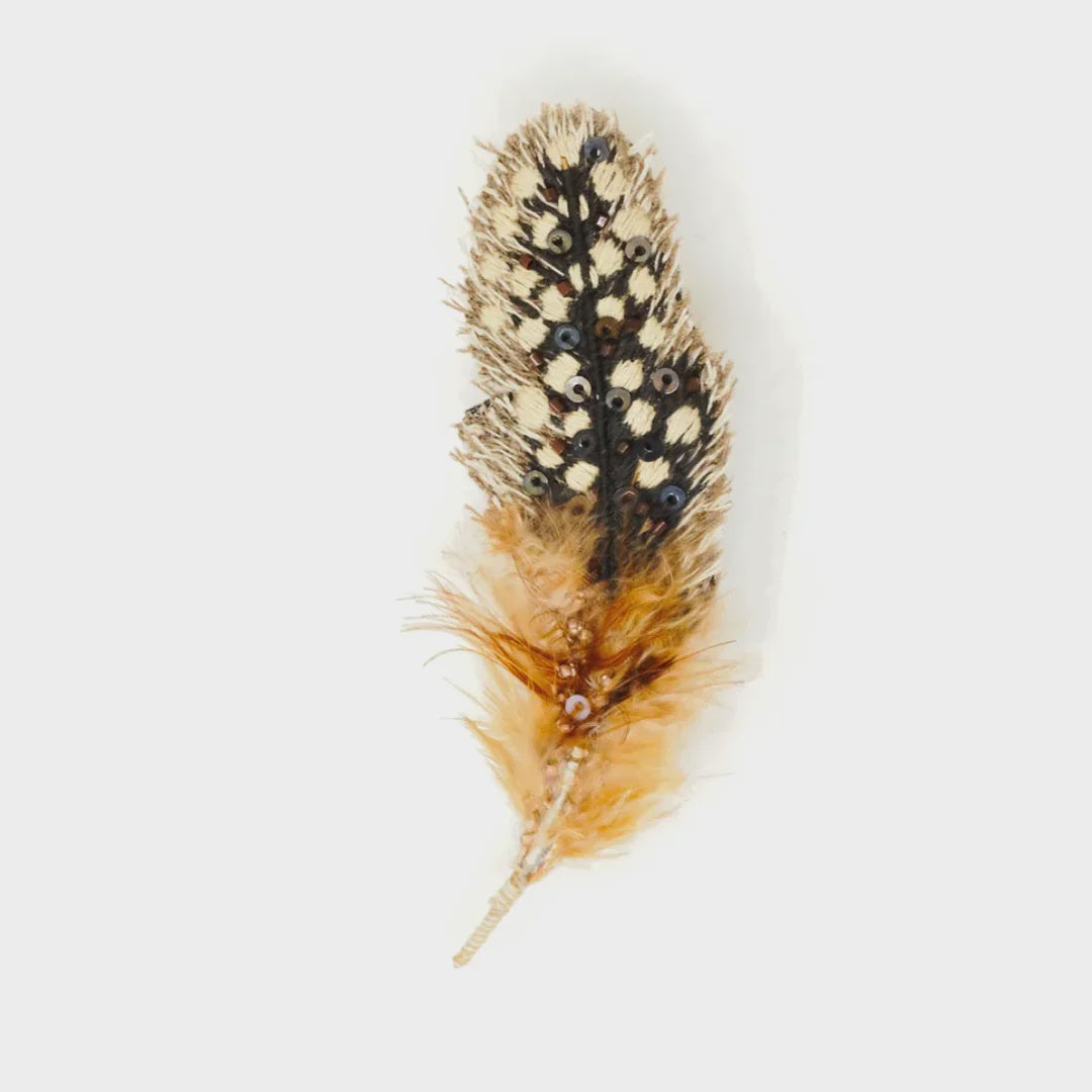 Guinea Feather Brooch