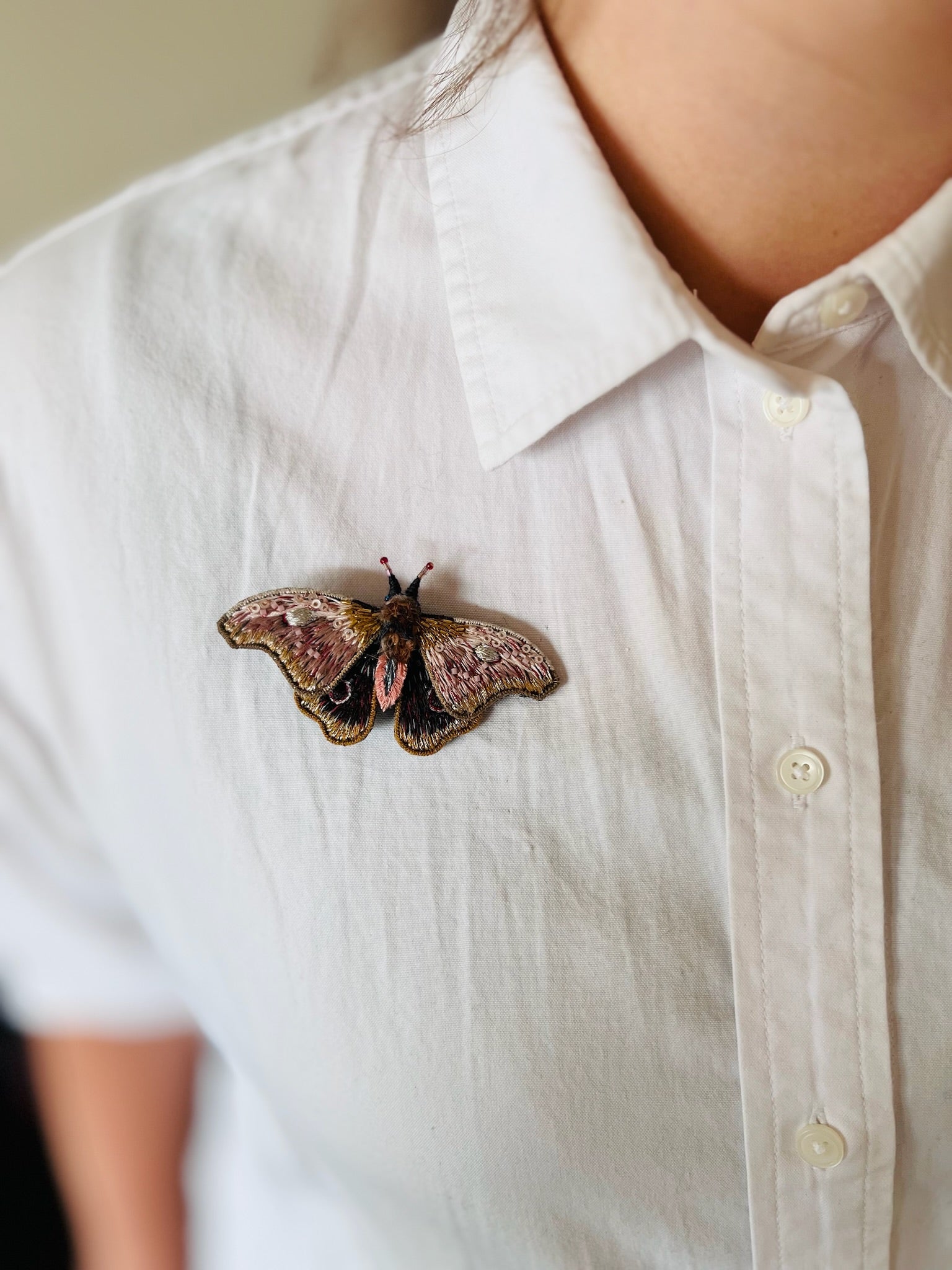 Emperor Mopane Moth Brooch Pin