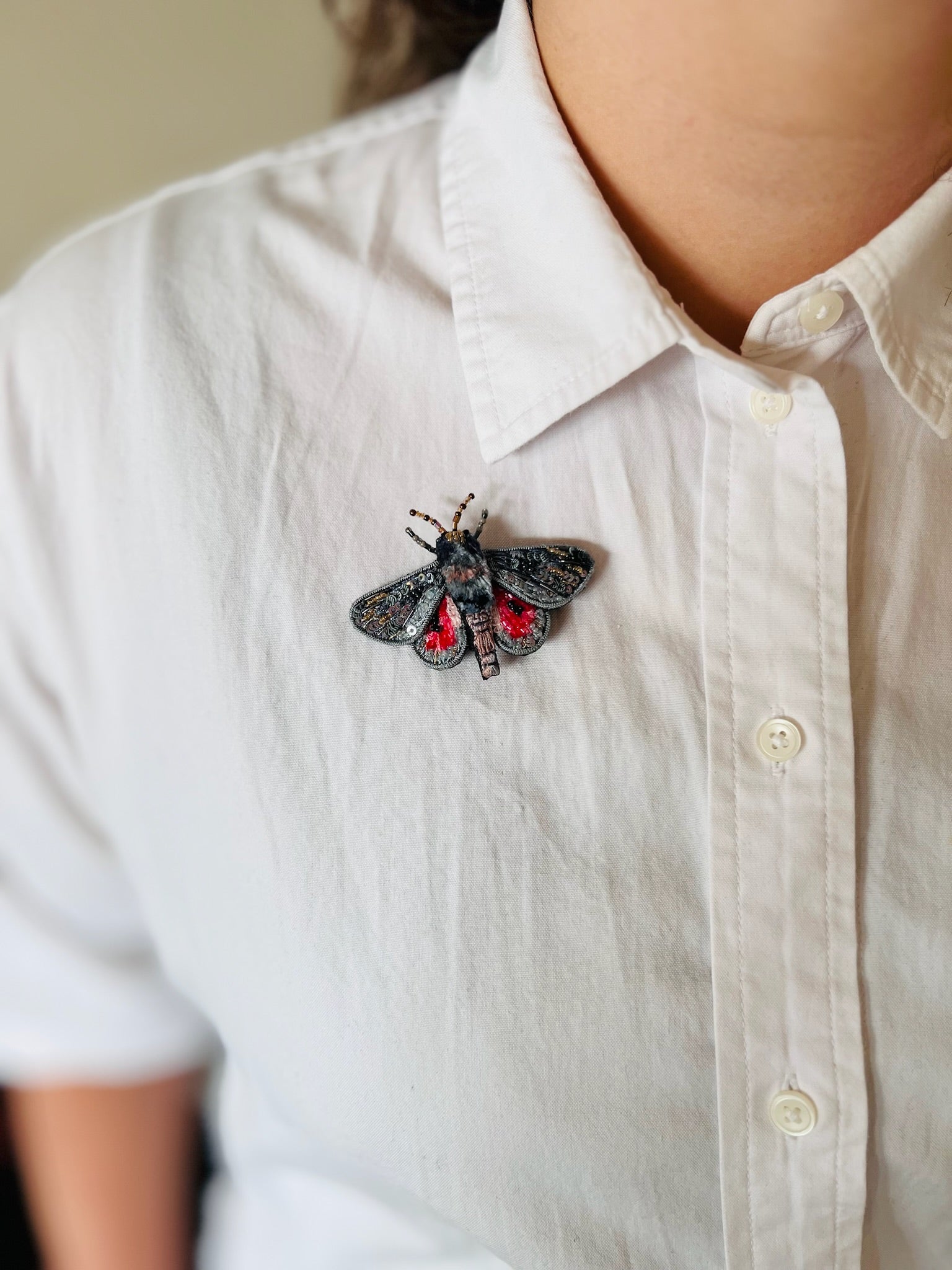 Hubbard's Small Silk Moth Brooch Pin