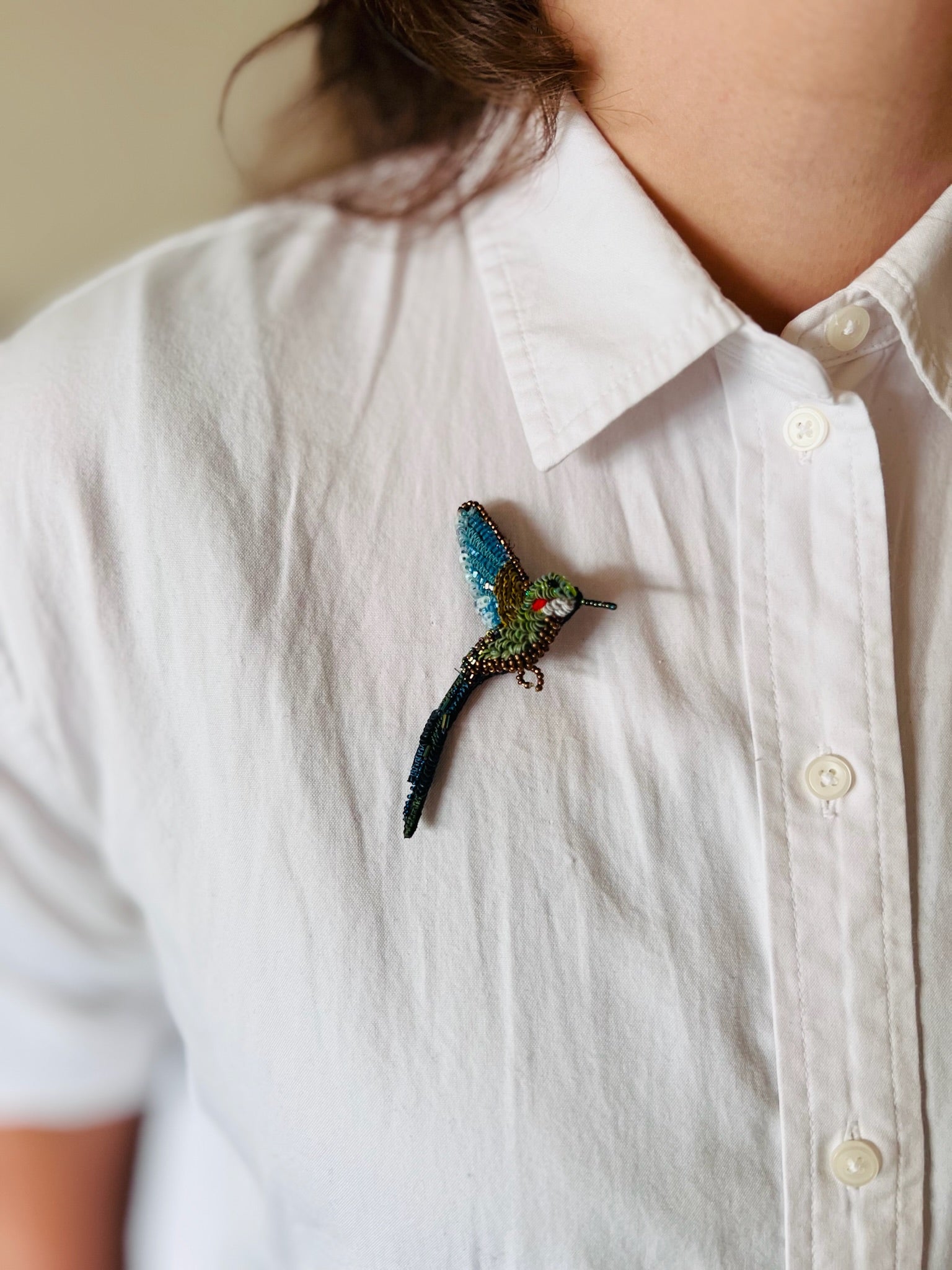 Tropical Hummingbird Brooch