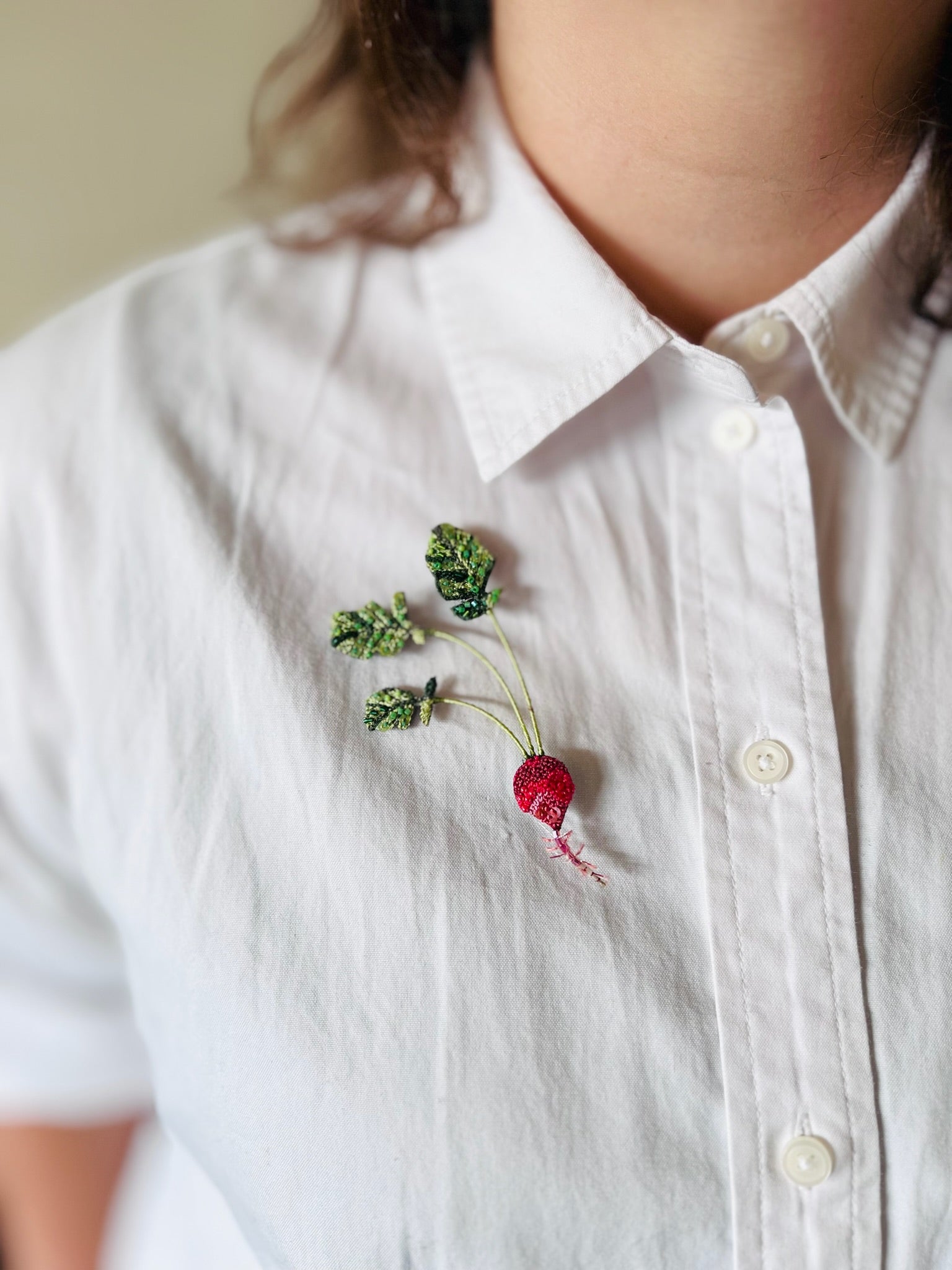 Red Radish Brooch