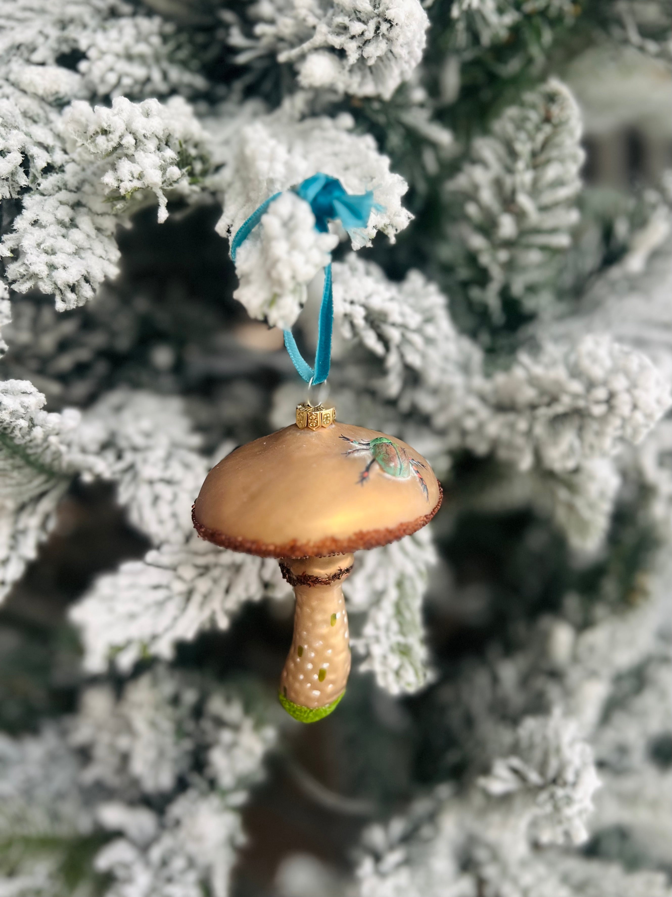 Bejeweled Beetle Wooded Glen Mushroom Ornament