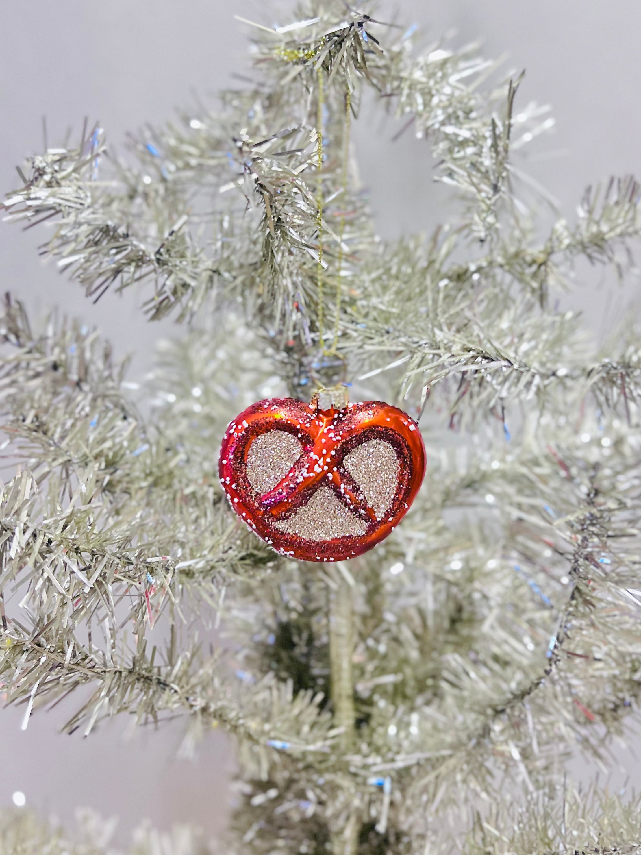 Glittery Pretzel Ornament