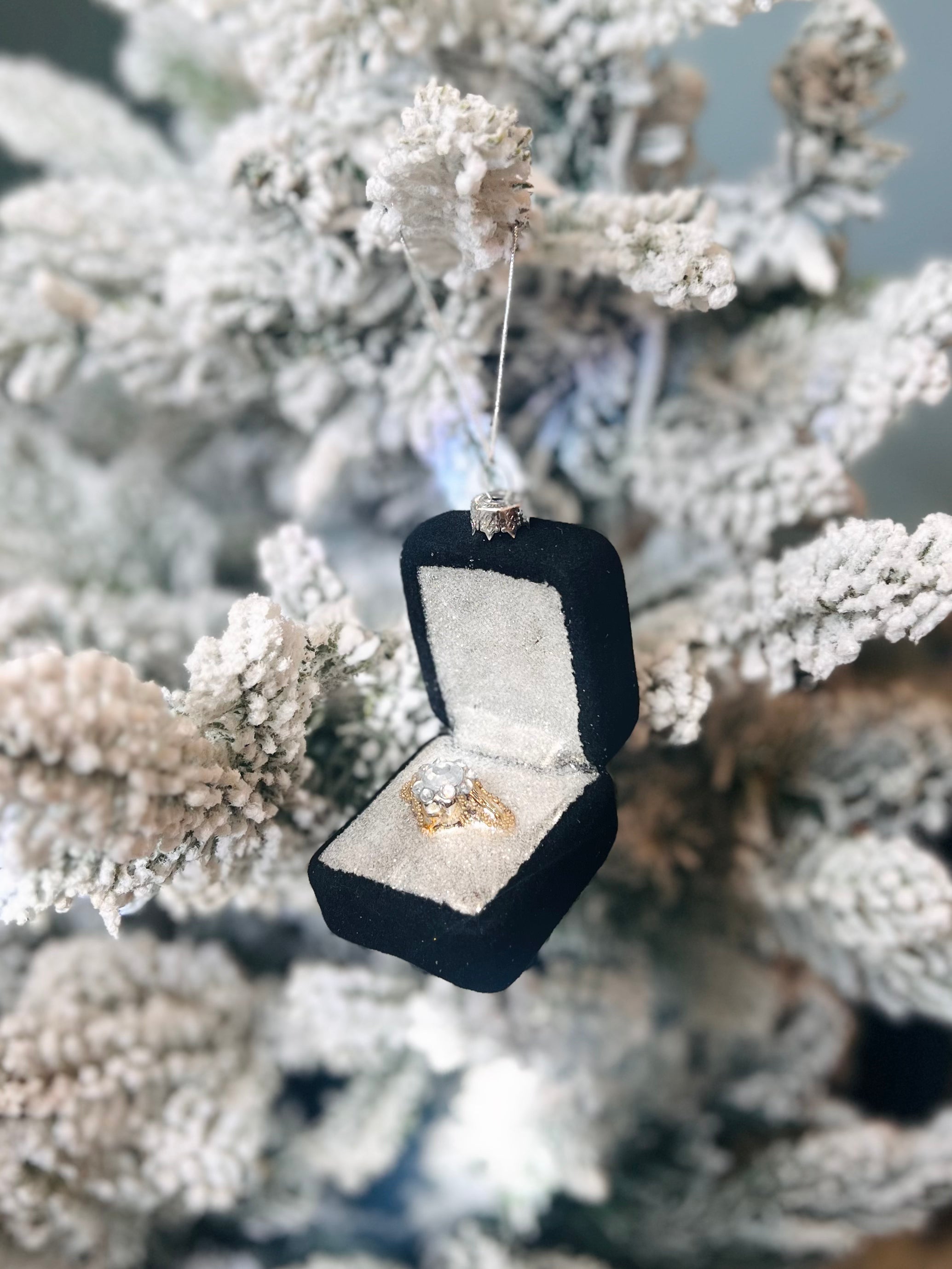 Black Engagement Ring Ornament