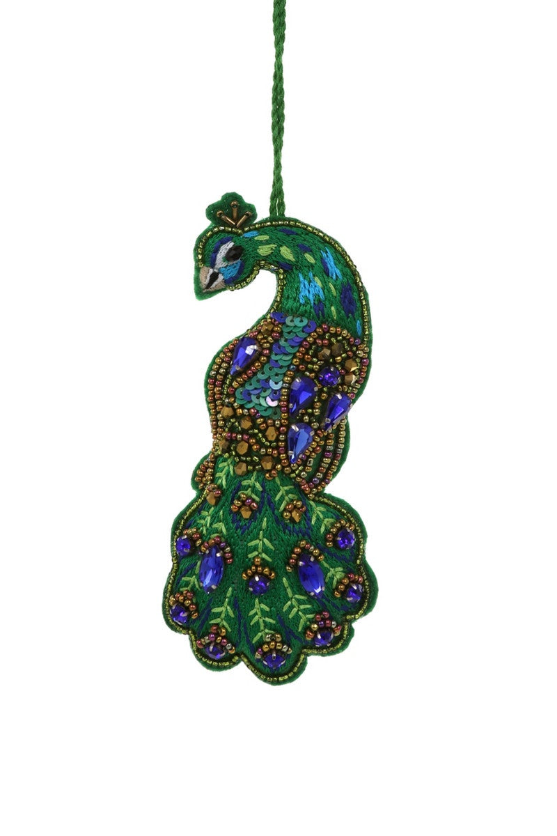 Beaded Peacock Ornament