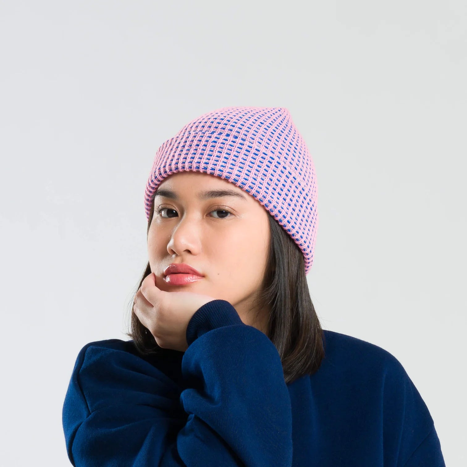 Simple Grid Knit Beanie