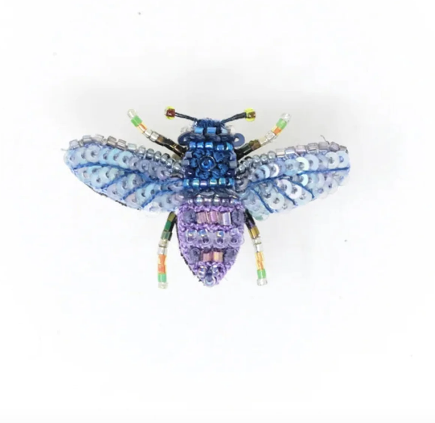 Violet Carpenter Bee Brooch Pin