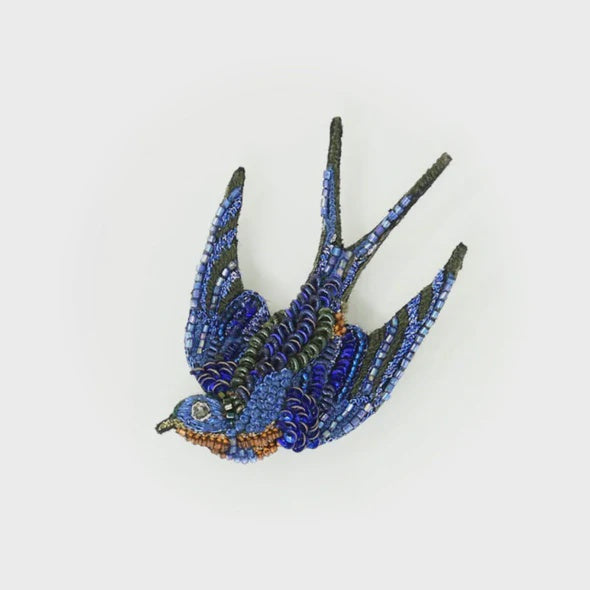 Singing Swallow Brooch Pin