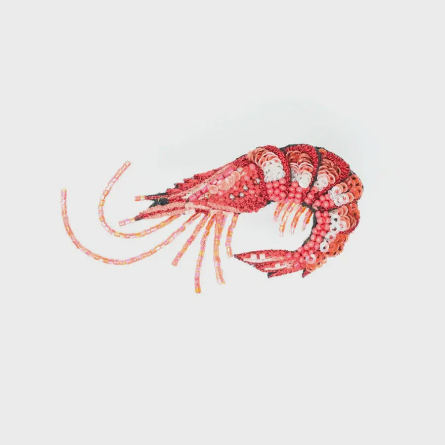 True Shrimp Brooch Pin