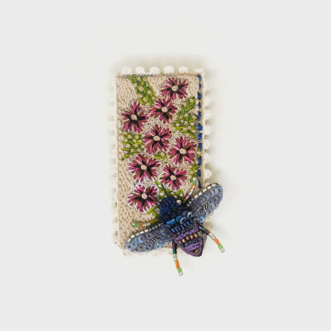 Bee with Flowers Brooch