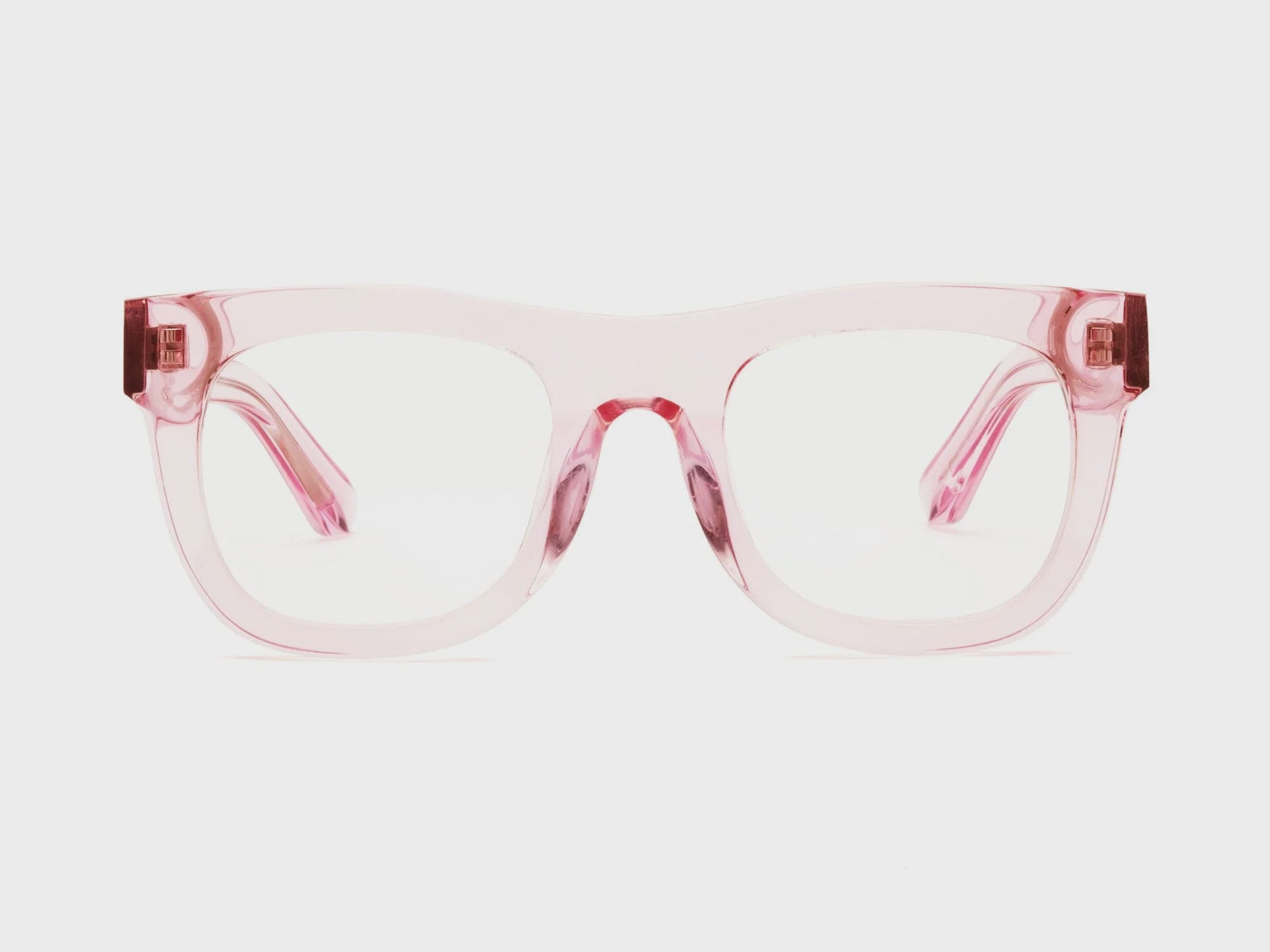 D28 Reading Glasses in Polished Clear Pink