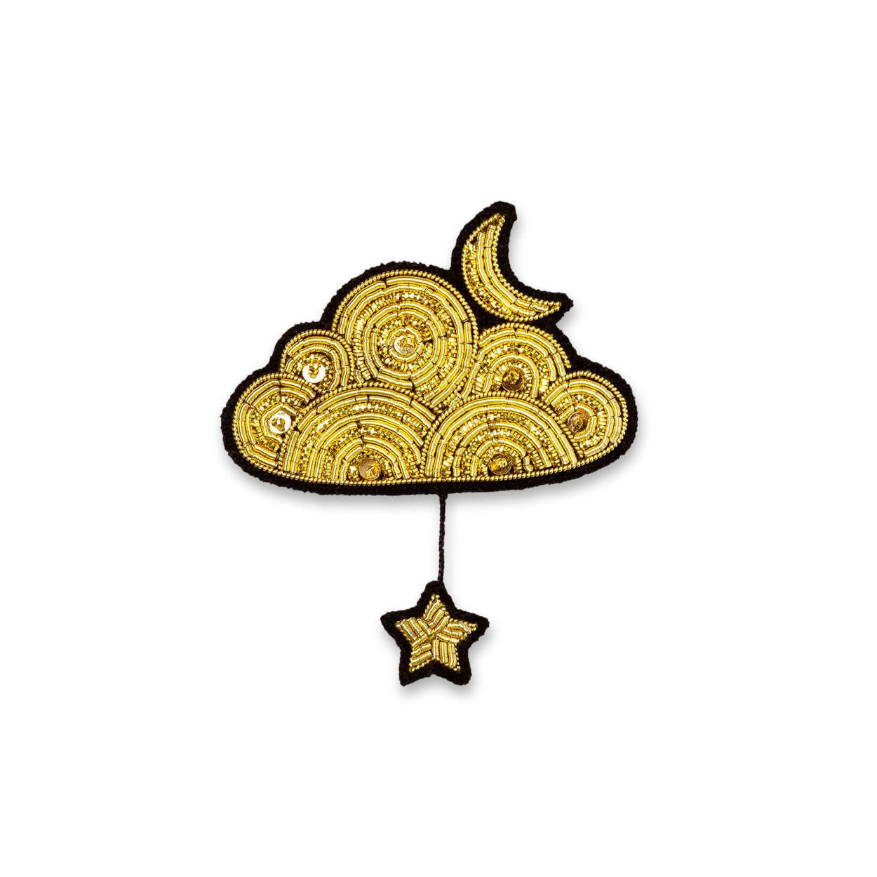 Golden Cloud and Star Brooch