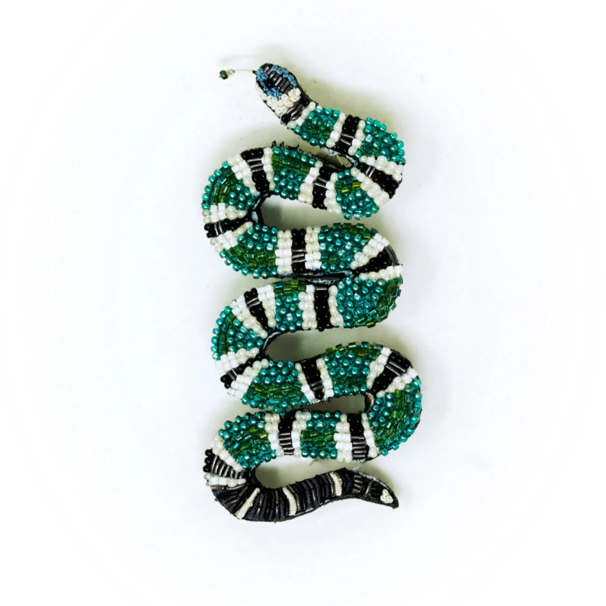 Green Banded Snake Brooch