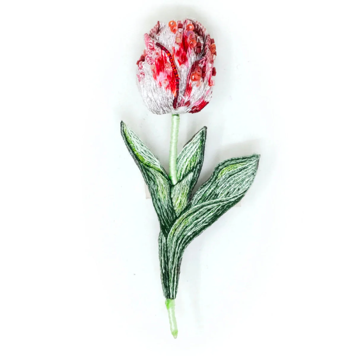 Striped Tulip Brooch