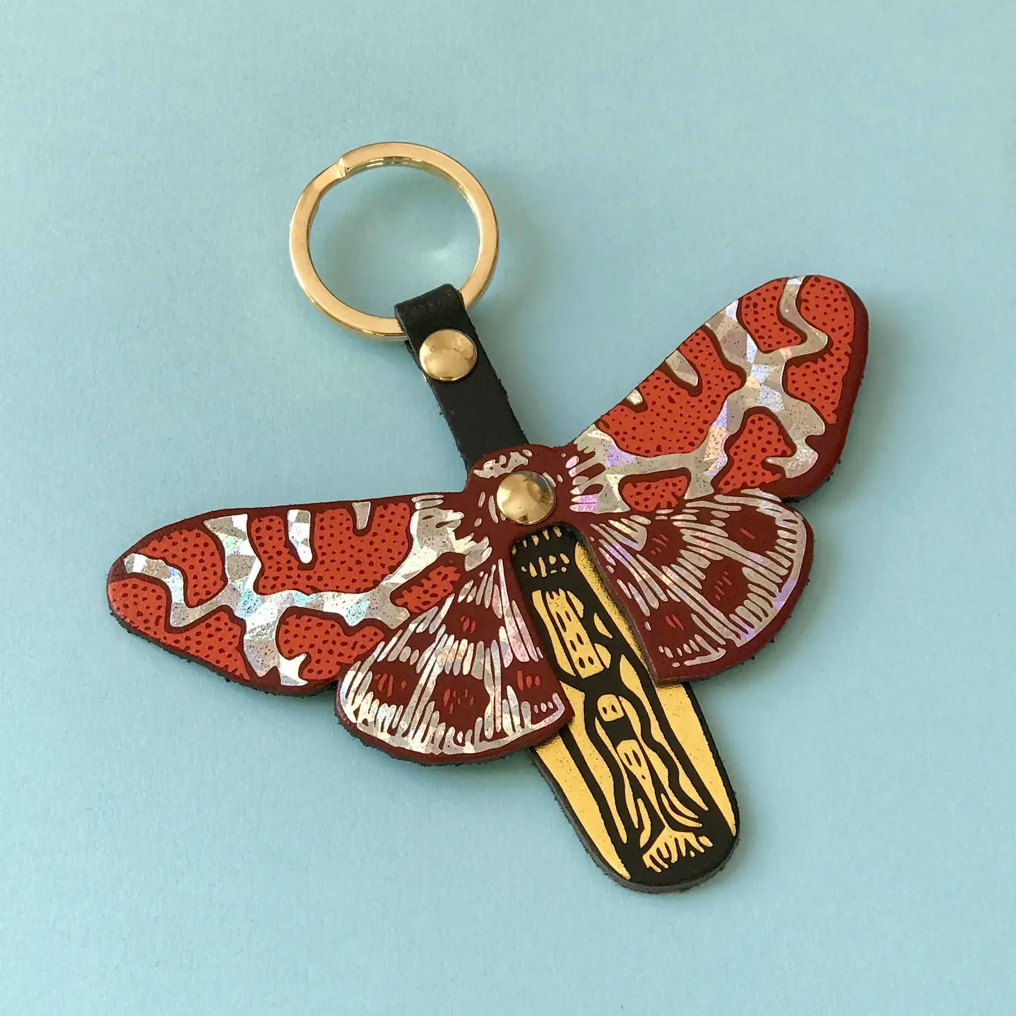 Statement Butterfly Leather Key Ring